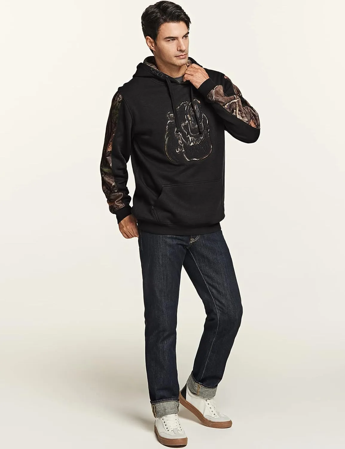 CQR Men's Winter Fleece Pullover Hoodies, Thermal Long Sleeve Hooded Sweatshirt, Cotton-Blend Outdoor/Tactical Shirts