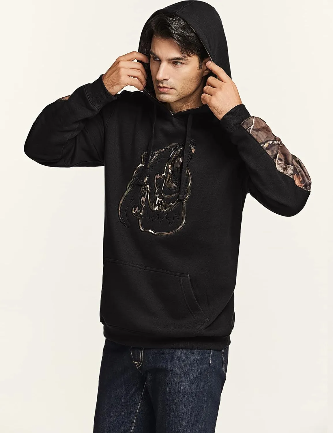 CQR Men's Winter Fleece Pullover Hoodies, Thermal Long Sleeve Hooded Sweatshirt, Cotton-Blend Outdoor/Tactical Shirts