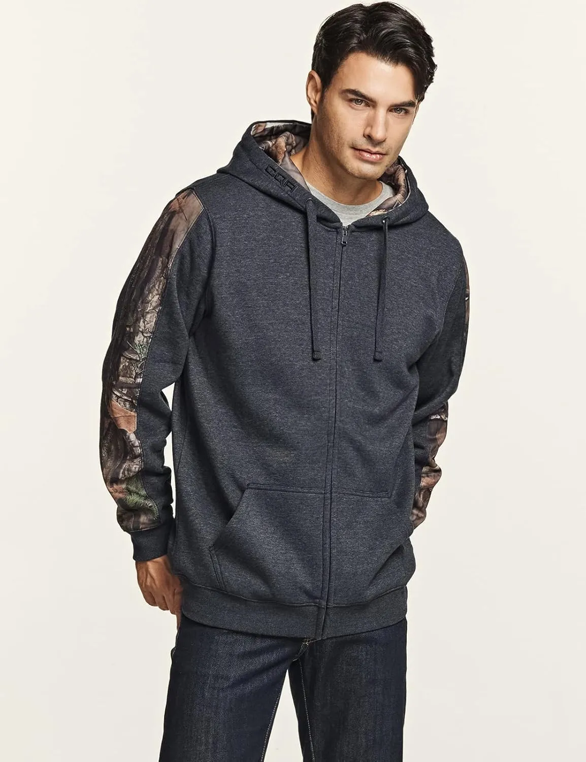 CQR Men's Winter Fleece Pullover Hoodies, Thermal Long Sleeve Hooded Sweatshirt, Cotton-Blend Outdoor/Tactical Shirts