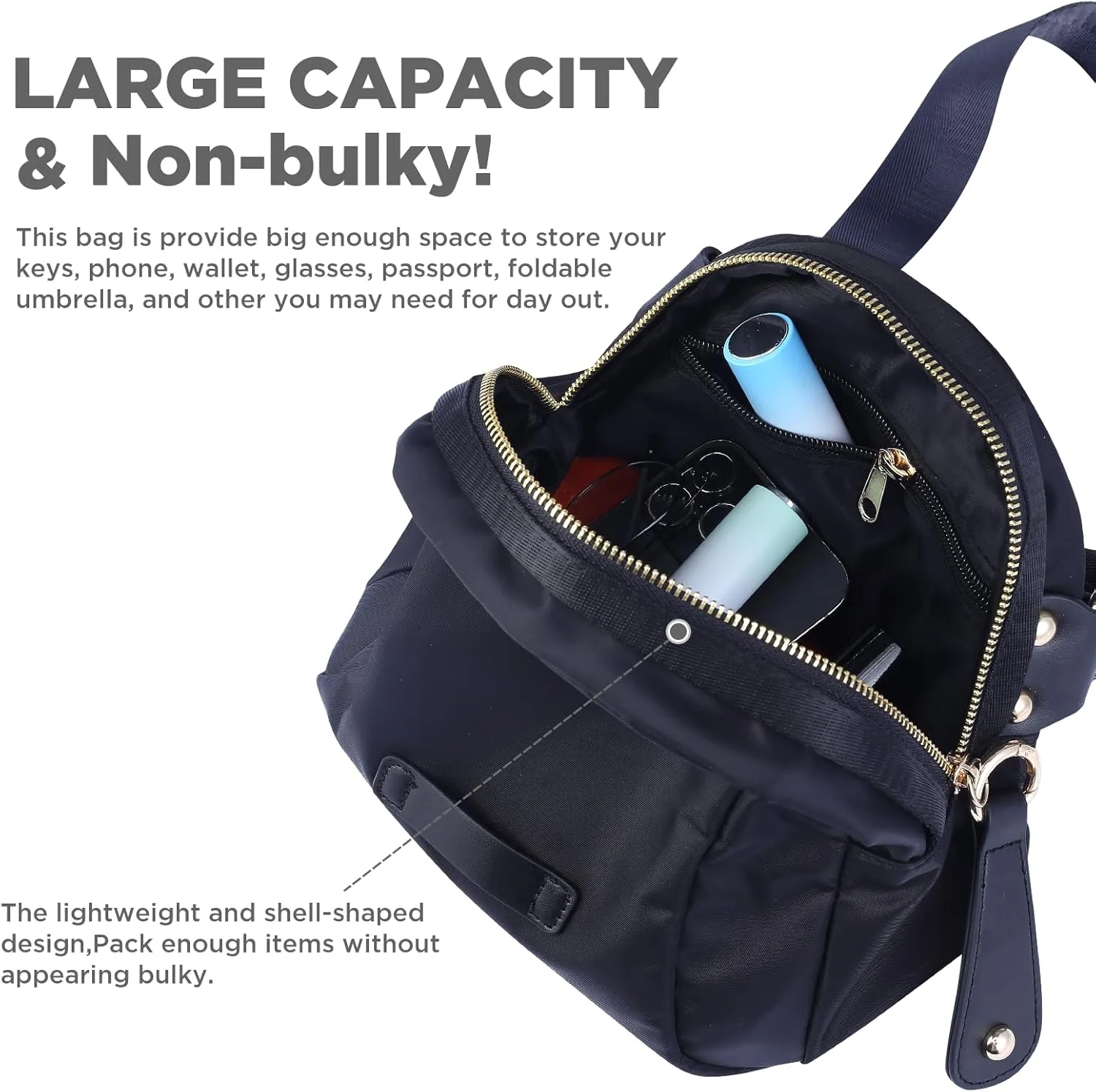 Crossbody Bag for Women Nylon Small Shoulder Bag Trendy Phone Purse Handbags with Wide Adjustable Strap