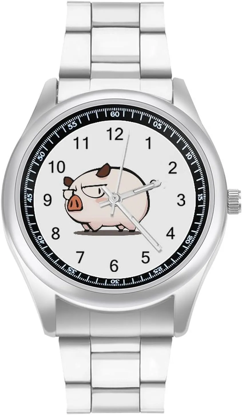 Cute Pig Fashion Classic Wrist Watches for Men Casual Business Dress Watch Gifts, style