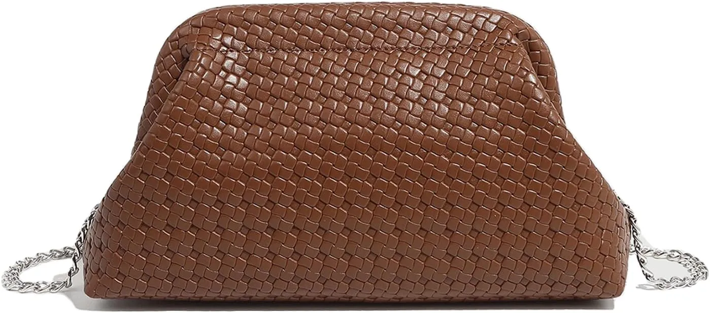Cute Purse Woven Mini Purses Going Out Y2K Leather Shoulder Bag Everyday Vintage Handbag Aesthetic Purses