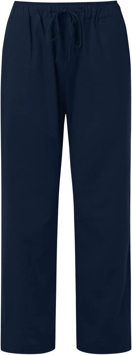 Cute Summer Pants For Women 2024 High Waist Business Pants Linen Wide Leg Sweatpants Palazzo Trouser with Pocket