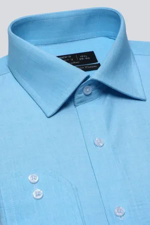 Cyan Texture Formal Shirt