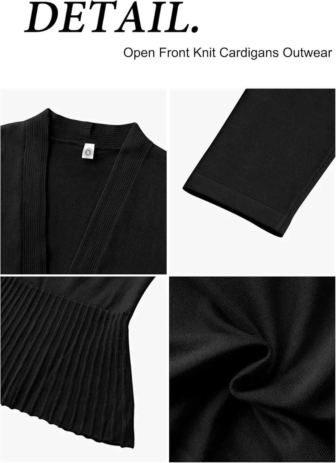 CZYINXIAN Women's Casual Long Sleeves Cropped Cardigan Trendy Open Front Knit Cardigans Outwear