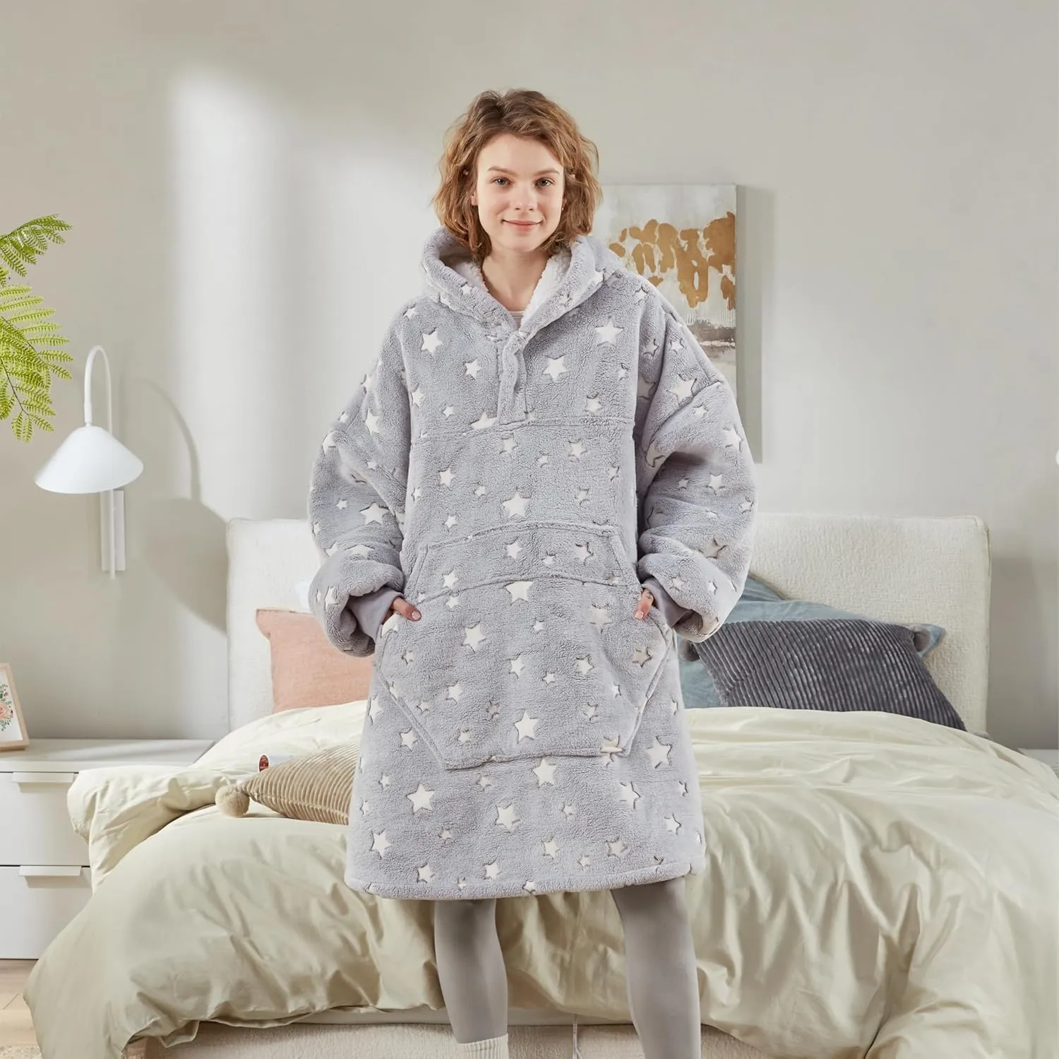 Degrees of Comfort Wearable Blanket Hoodie for Adults Women & Men - Cozy Warm, One Size Fits All