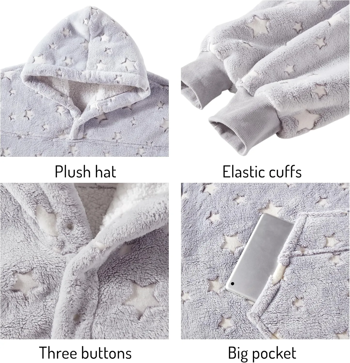 Degrees of Comfort Wearable Blanket Hoodie for Adults Women & Men - Cozy Warm, One Size Fits All