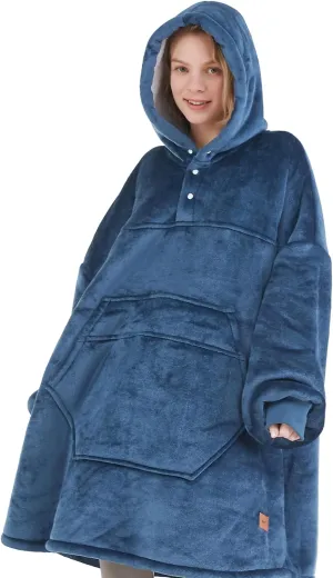 Degrees of Comfort Wearable Blanket Hoodie for Adults Women & Men - Cozy Warm, One Size Fits All