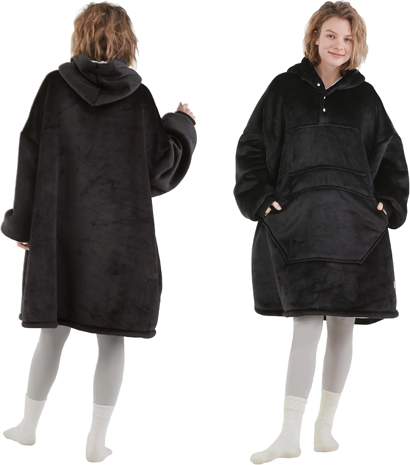 Degrees of Comfort Wearable Blanket Hoodie for Adults Women & Men - Cozy Warm, One Size Fits All