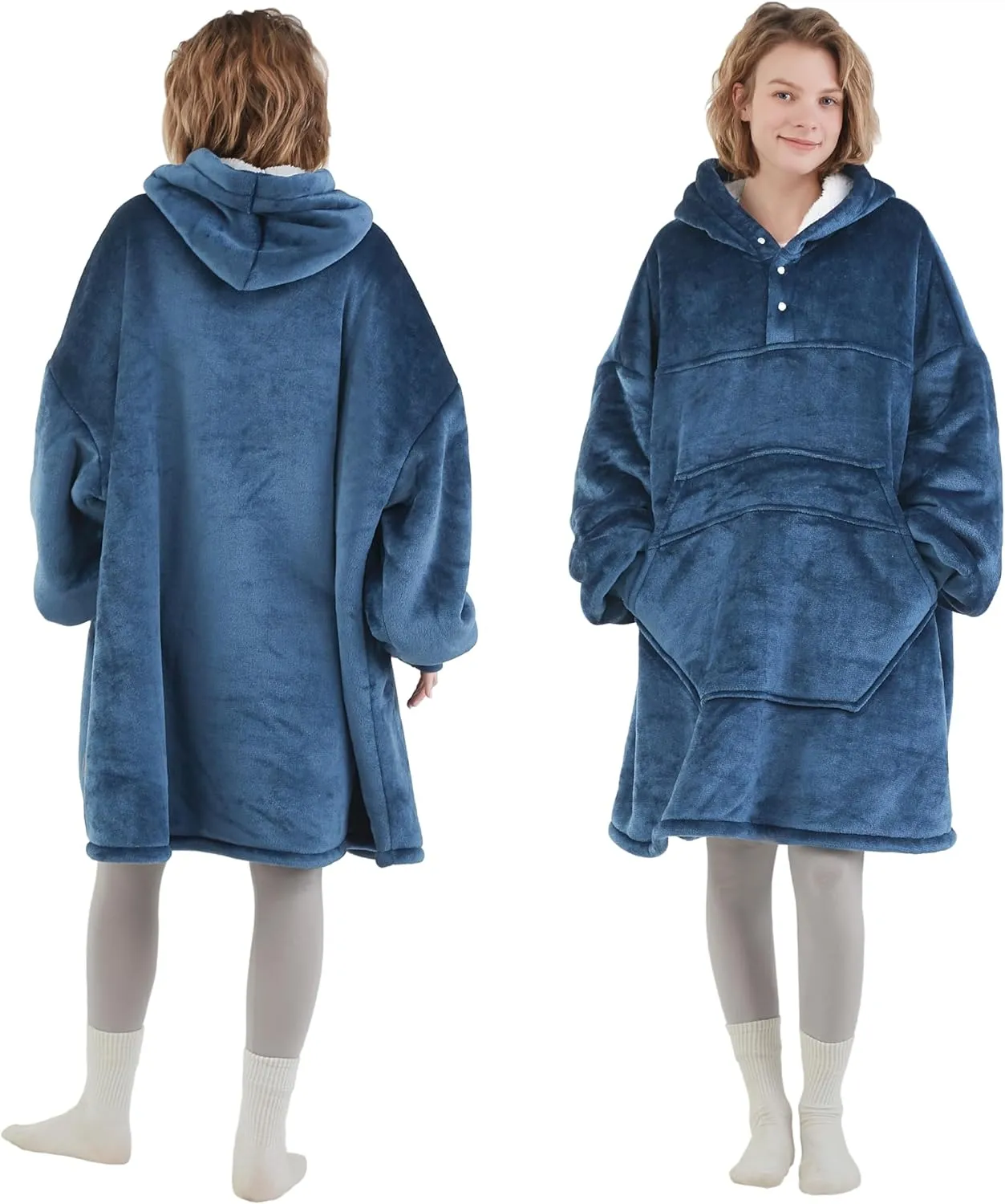 Degrees of Comfort Wearable Blanket Hoodie for Adults Women & Men - Cozy Warm, One Size Fits All