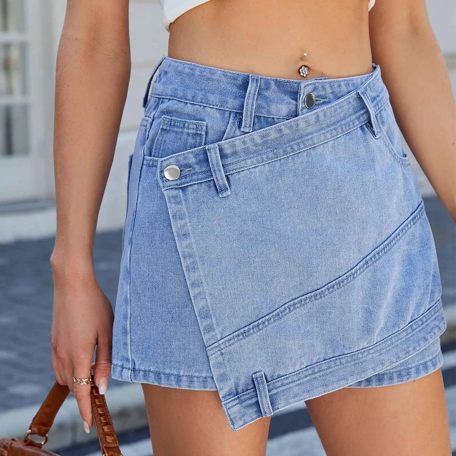 Denim for Women Mini Little Cowgirl A Line Plain Skort Women 2025 Regular Fit Y2K