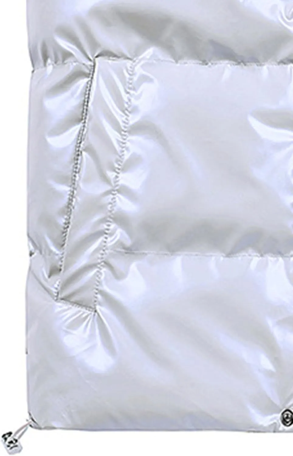 DGHM-JLMY Men Glossy Slim Casual Warm Down Cotton Vest Sleeveless Casual Shiny Zip Puffer Jacket Cotton Padded Down Waistcoat