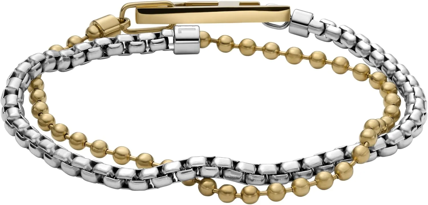 Diesel Stainless Steel and Beaded Bracelet for Men