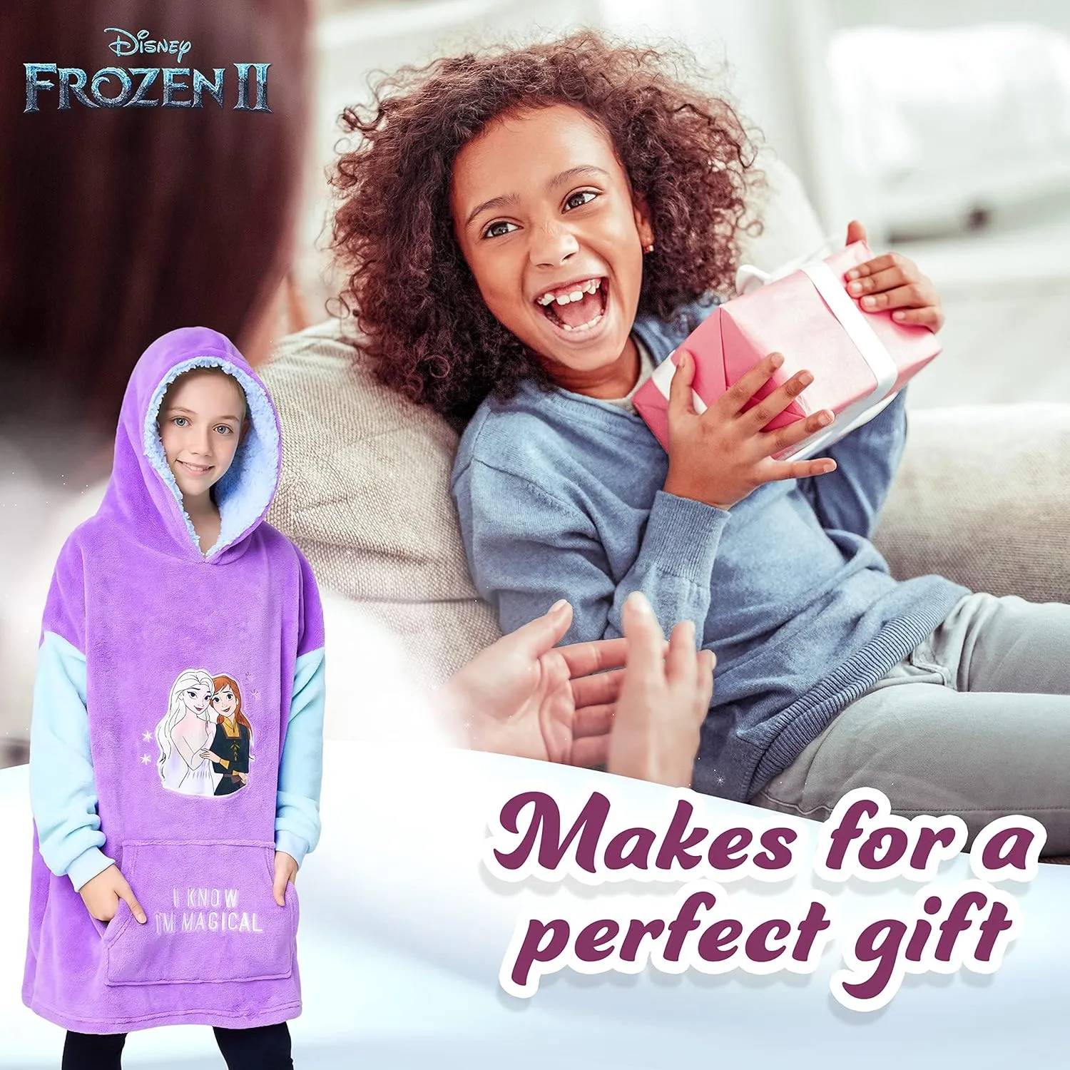 Disney Stitch Fleece Hoodie Blanket for Kids and Teenagers - One Size Fluffy Oversized Hoodie - Stitch Gifts