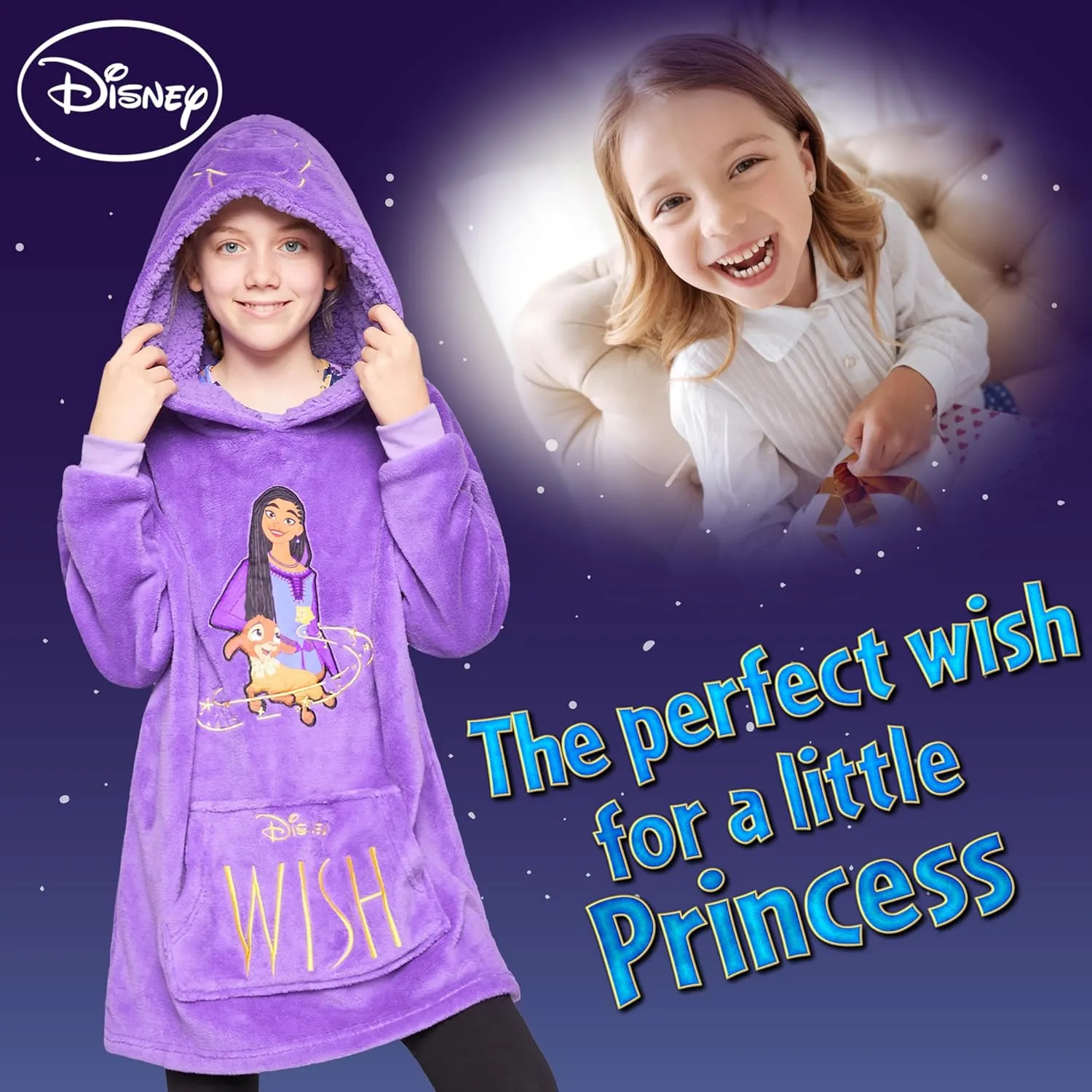 Disney Stitch Fleece Hoodie Blanket for Kids and Teenagers - One Size Fluffy Oversized Hoodie - Stitch Gifts