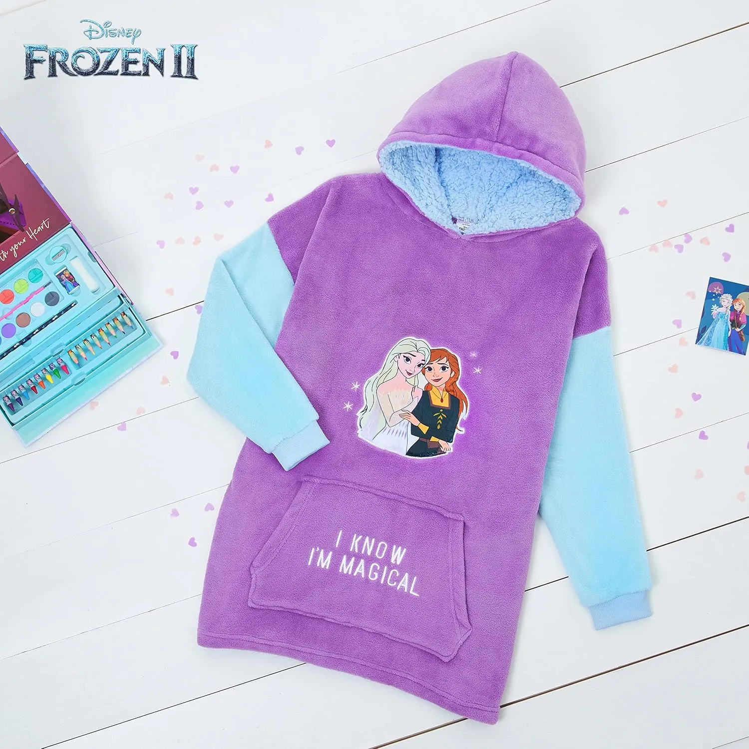 Disney Stitch Fleece Hoodie Blanket for Kids and Teenagers - One Size Fluffy Oversized Hoodie - Stitch Gifts
