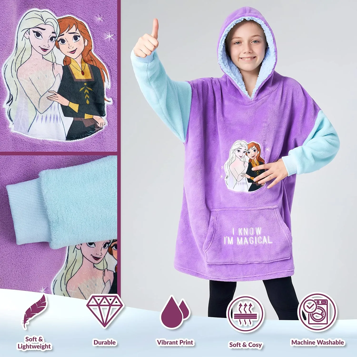 Disney Stitch Fleece Hoodie Blanket for Kids and Teenagers - One Size Fluffy Oversized Hoodie - Stitch Gifts