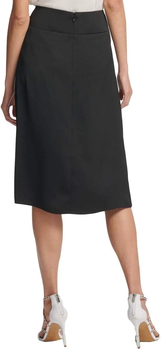 DKNY Womens Satin Ruffled Skirt