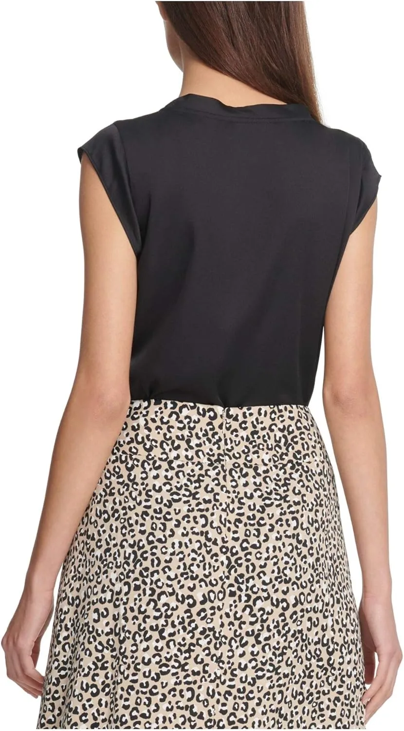 DKNY Womens Satin Ruffled Skirt