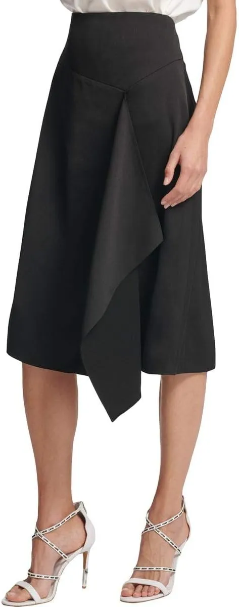 DKNY Womens Satin Ruffled Skirt