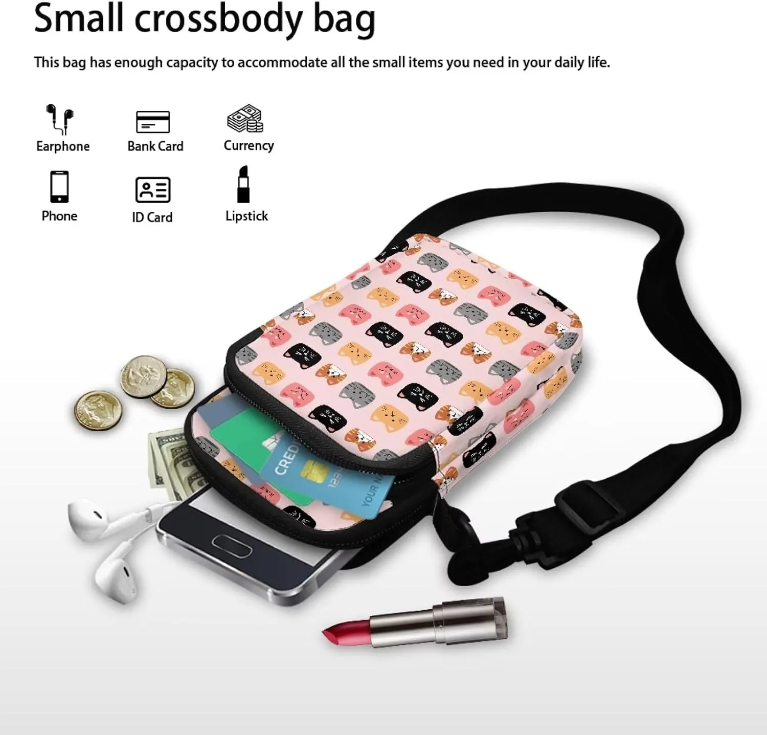 Dolyues Small Crossbody Bags for Women Mini Cell Phone Purse Lightweight Satchel Messenger Bag Travel Pouch Shoulder Bag