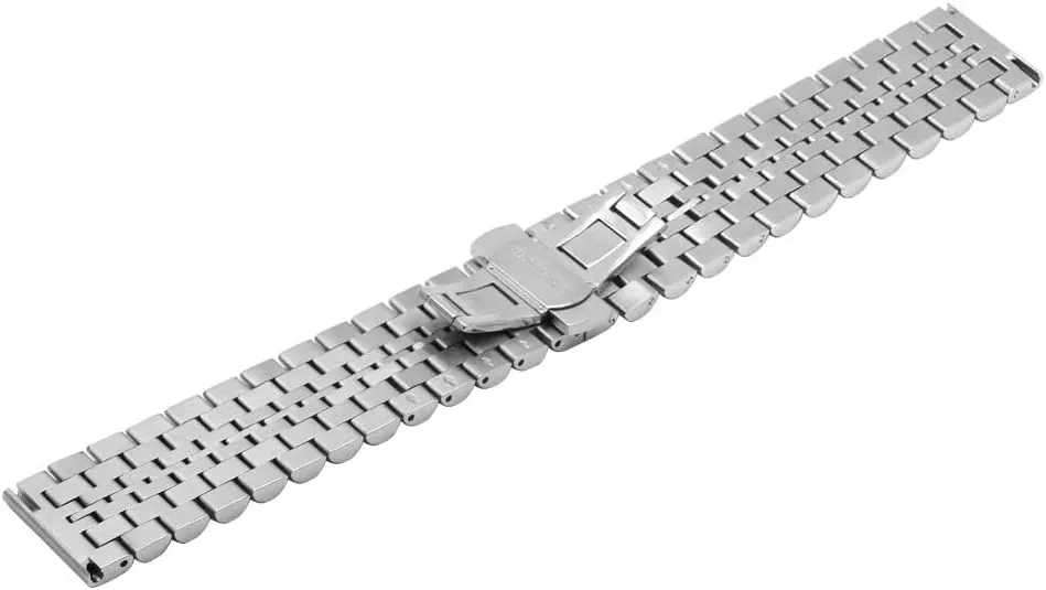 Dressy Quick Release Watch Band 7 Rows Stainless Steel Watch Bracelet Straps 20mm/22mm Metal Replacement Strap for Men Ladies, Black ,Silver, Two-Tone: Gold ,Rose Gold