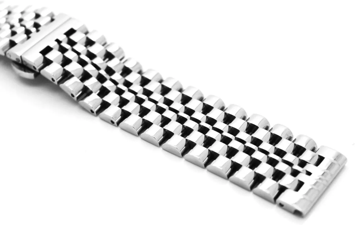 Dressy Quick Release Watch Band 7 Rows Stainless Steel Watch Bracelet Straps 20mm/22mm Metal Replacement Strap for Men Ladies, Black ,Silver, Two-Tone: Gold ,Rose Gold