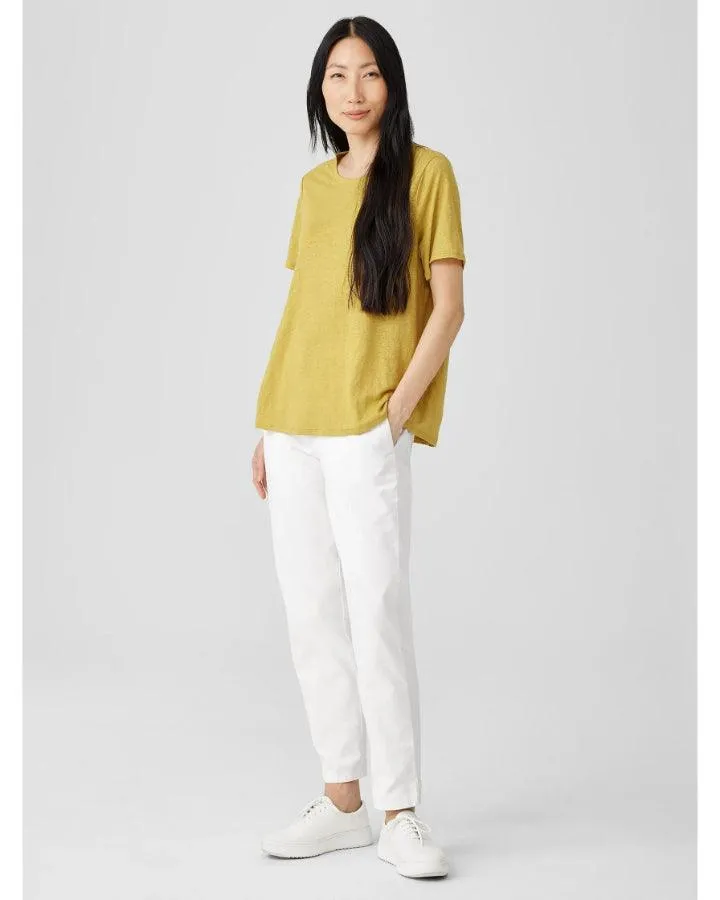 Eileen Fisher Organic Linen Jersey Crew Neck Tee