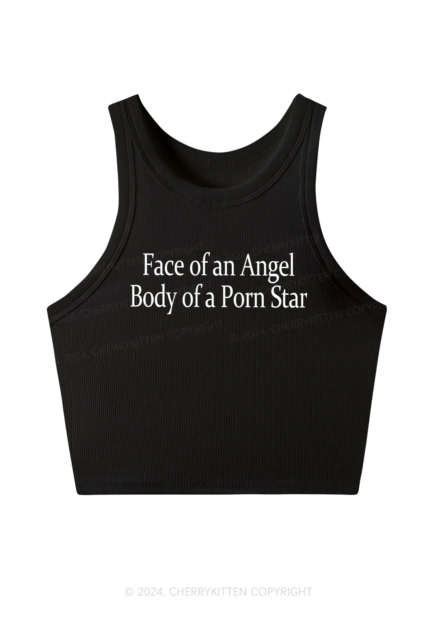 Face Of An Angel Y2K Crop Tank Top Cherrykitten