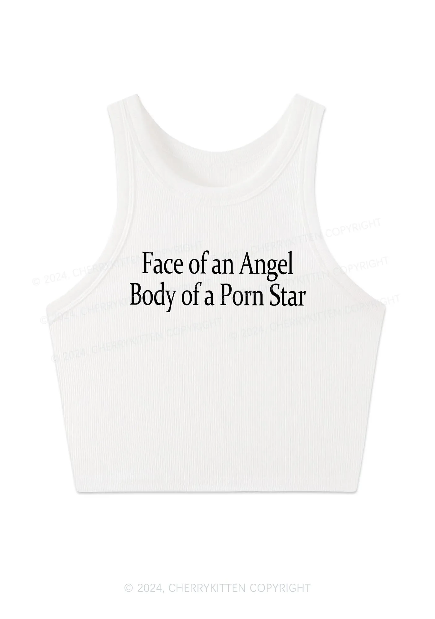 Face Of An Angel Y2K Crop Tank Top Cherrykitten
