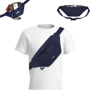 Fanny Packs for Women Men, Small Travel Fanny Pack Lightweight Crossbody Waist Bag Large Capacity, Water Resistant Belt Bags with Adjustable Strap for Hiking, Cycling (Navy Blue)