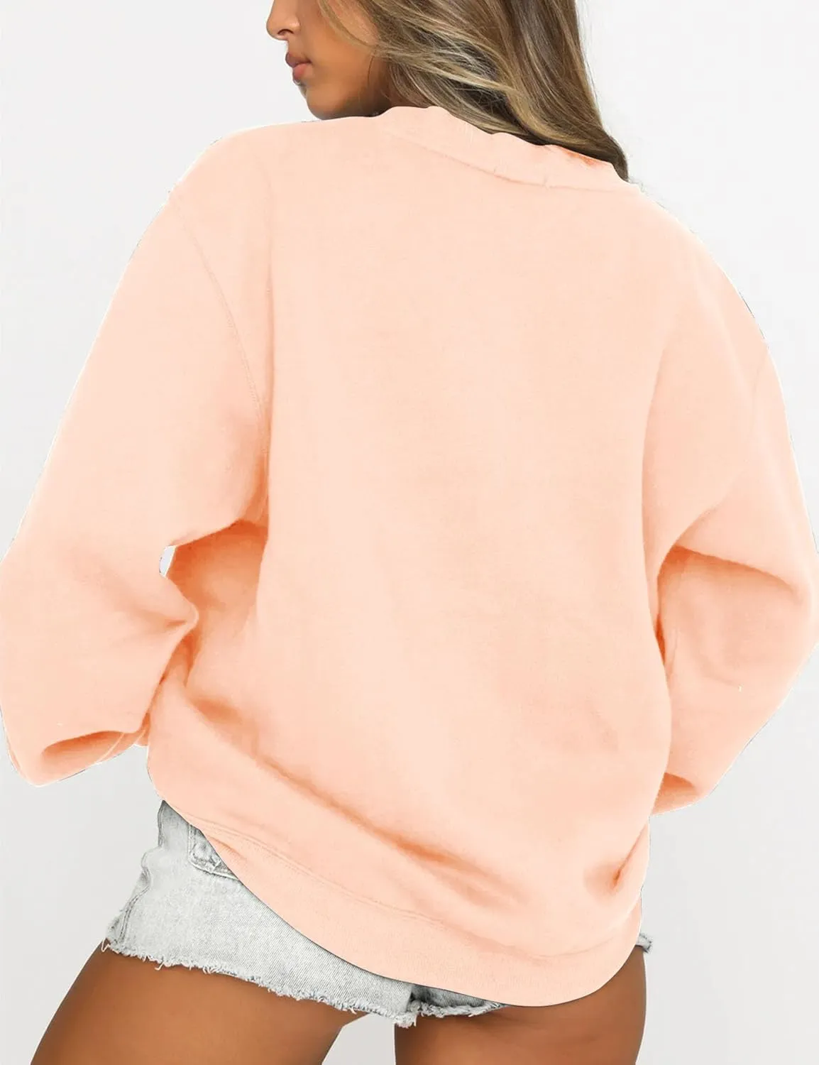 Fanway&EC Women's Long Sleeve Sweatshirt Casual Crewneck Oversized Pullover Hoodies Fall Tops