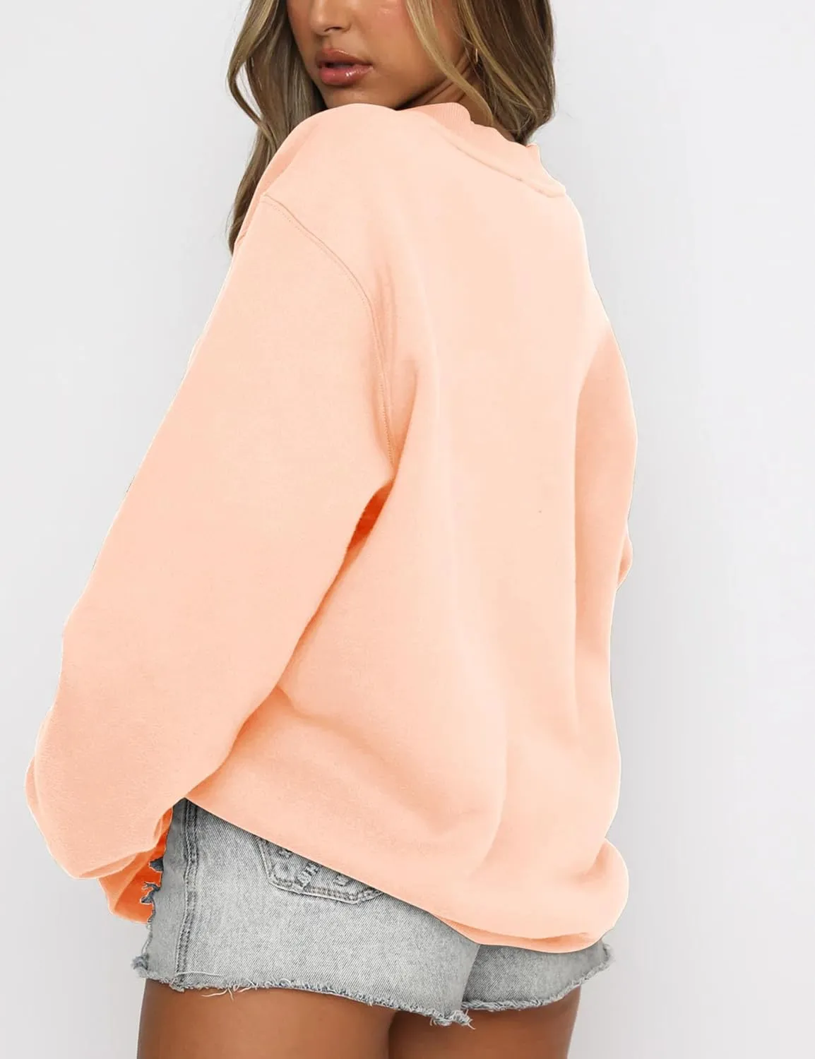 Fanway&EC Women's Long Sleeve Sweatshirt Casual Crewneck Oversized Pullover Hoodies Fall Tops