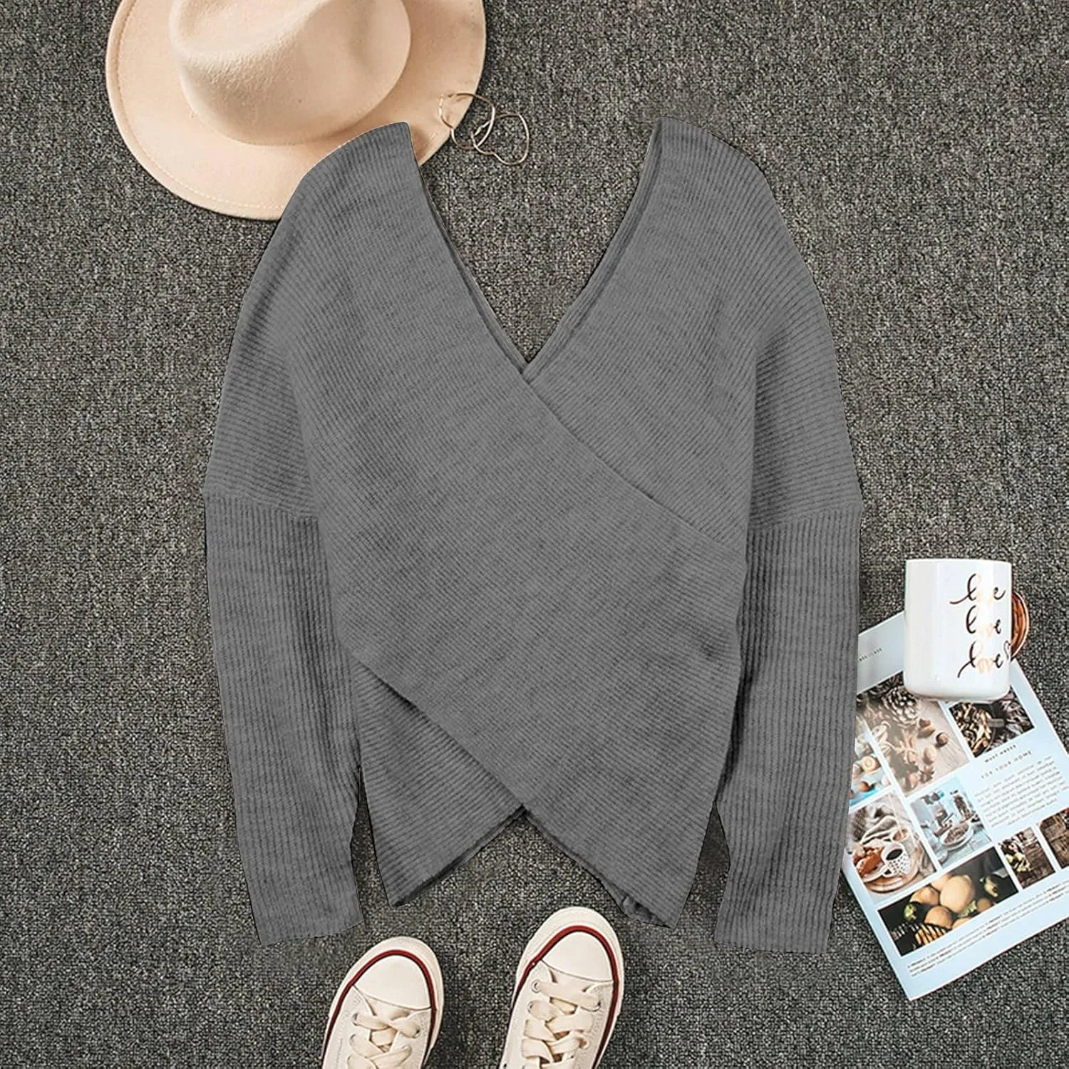 Febecool Cardigan Sweaters for Women Long Sleeve Inner Knitted Sweater Long Sweaters for Women Pullover Sweater