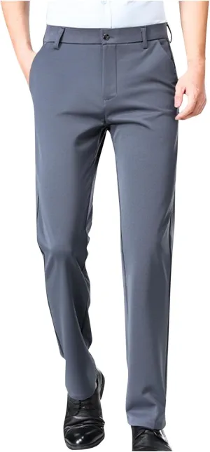 Finelylove Mens Suit Pants Flex Slim Fit Dress Pants Cinch Bottom Flat Front Tapered Chino Pants with Elastic Waistband