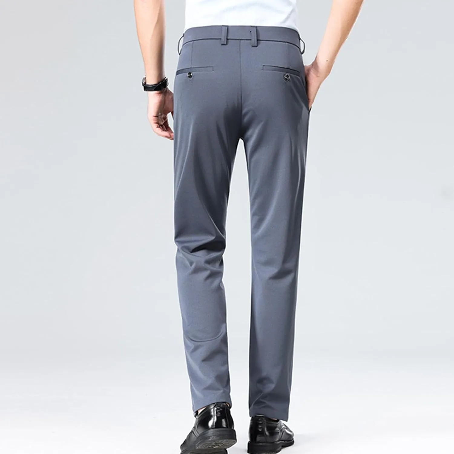 Finelylove Mens Suit Pants Flex Slim Fit Dress Pants Cinch Bottom Flat Front Tapered Chino Pants with Elastic Waistband