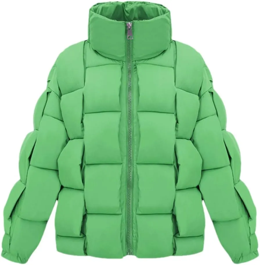 Fjnbbiot Winter Cotton Short Parkas Women Thick Warm Quilted Cotton Down Coat Padded Parka Jacket