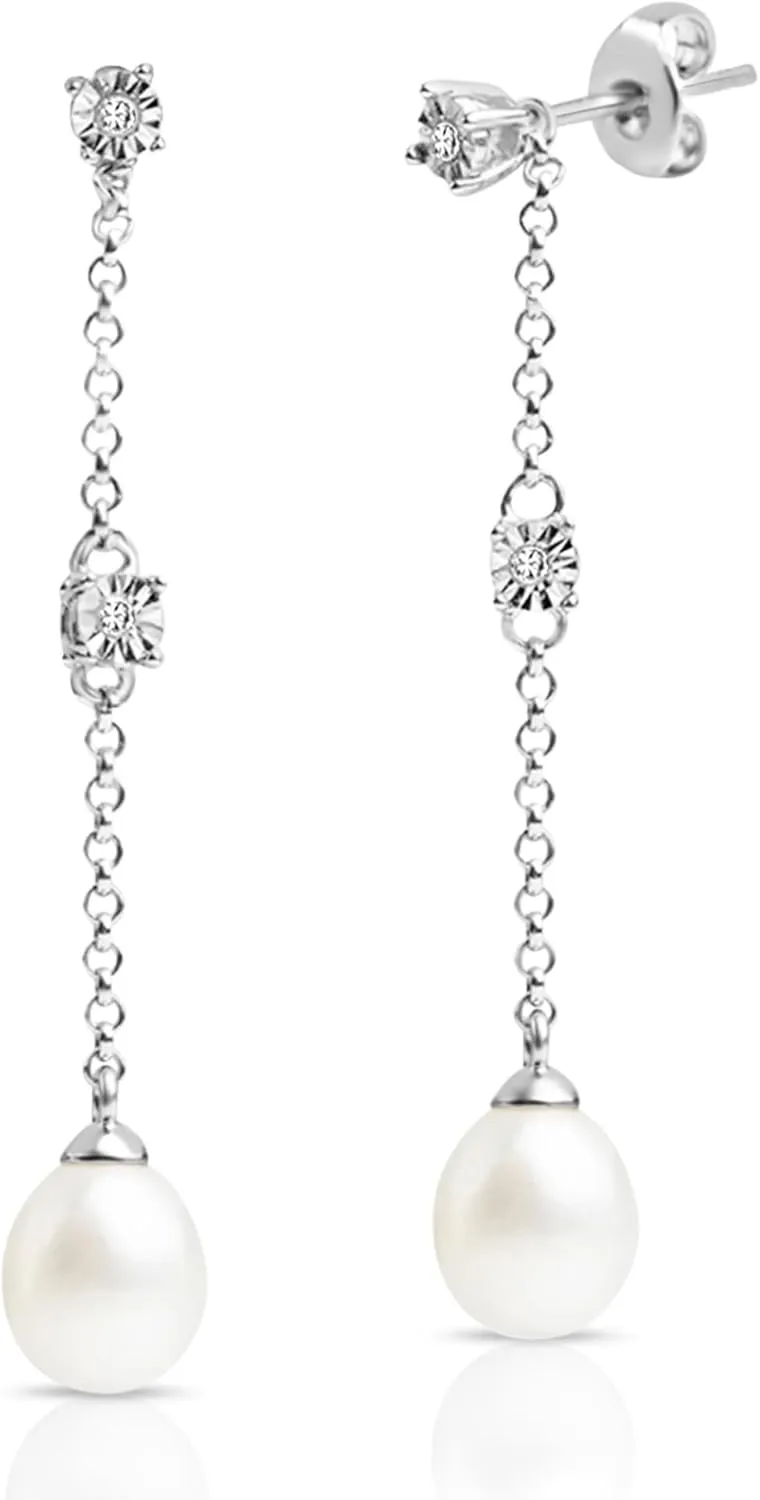 Freshwater Pearl Earrings for Women in Sterling Silver | Sterling Silver Pearl Earrings in Various Styles by MAX   STONE
