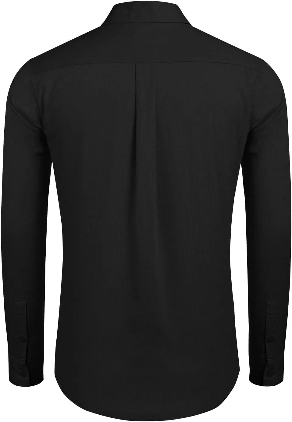 Generic Men Button Down Shirts Long Sleeve Fall Casual Dress Shirt Solid Color Textured Wrinkle-Free Untucked Shirt