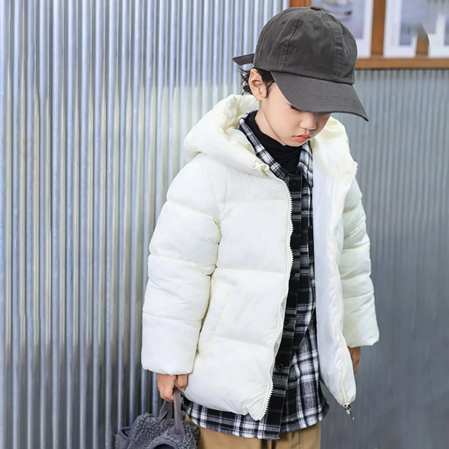 Girls Boys Down Cotton Padded Jackets Autumn Winter Kids Cotton Thicken Warm Coat Unisex Hooded 5t Jacket Girls Winter