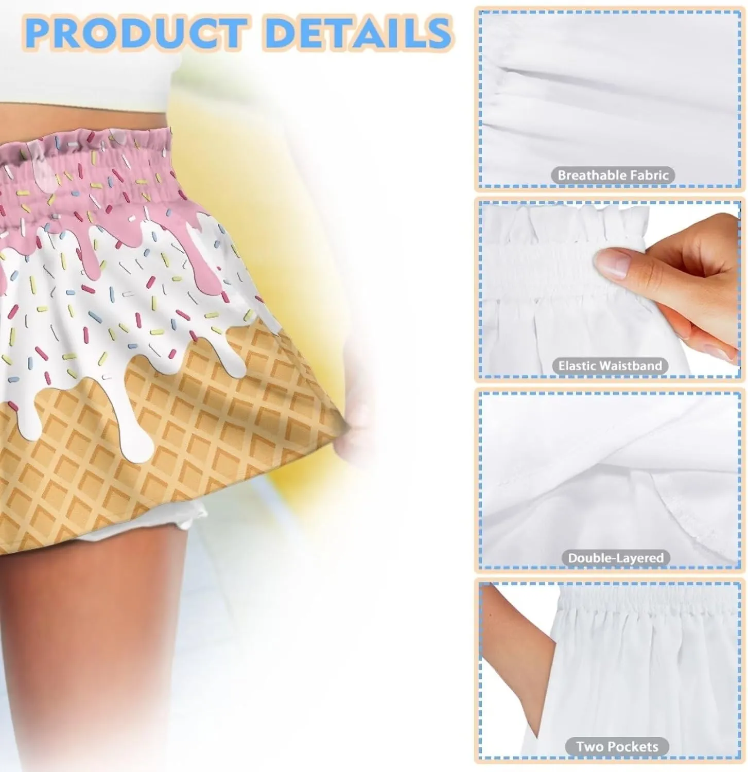 Girls Shorts 3-16Y Kids Athletic Shorts High Waist Summer Shorts Novelty Graphic Dance Shorts with Pockets