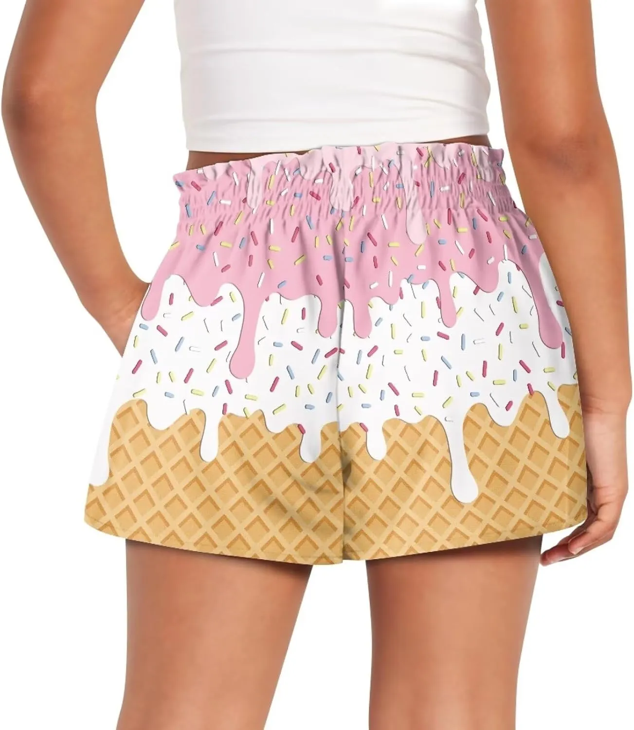 Girls Shorts 3-16Y Kids Athletic Shorts High Waist Summer Shorts Novelty Graphic Dance Shorts with Pockets