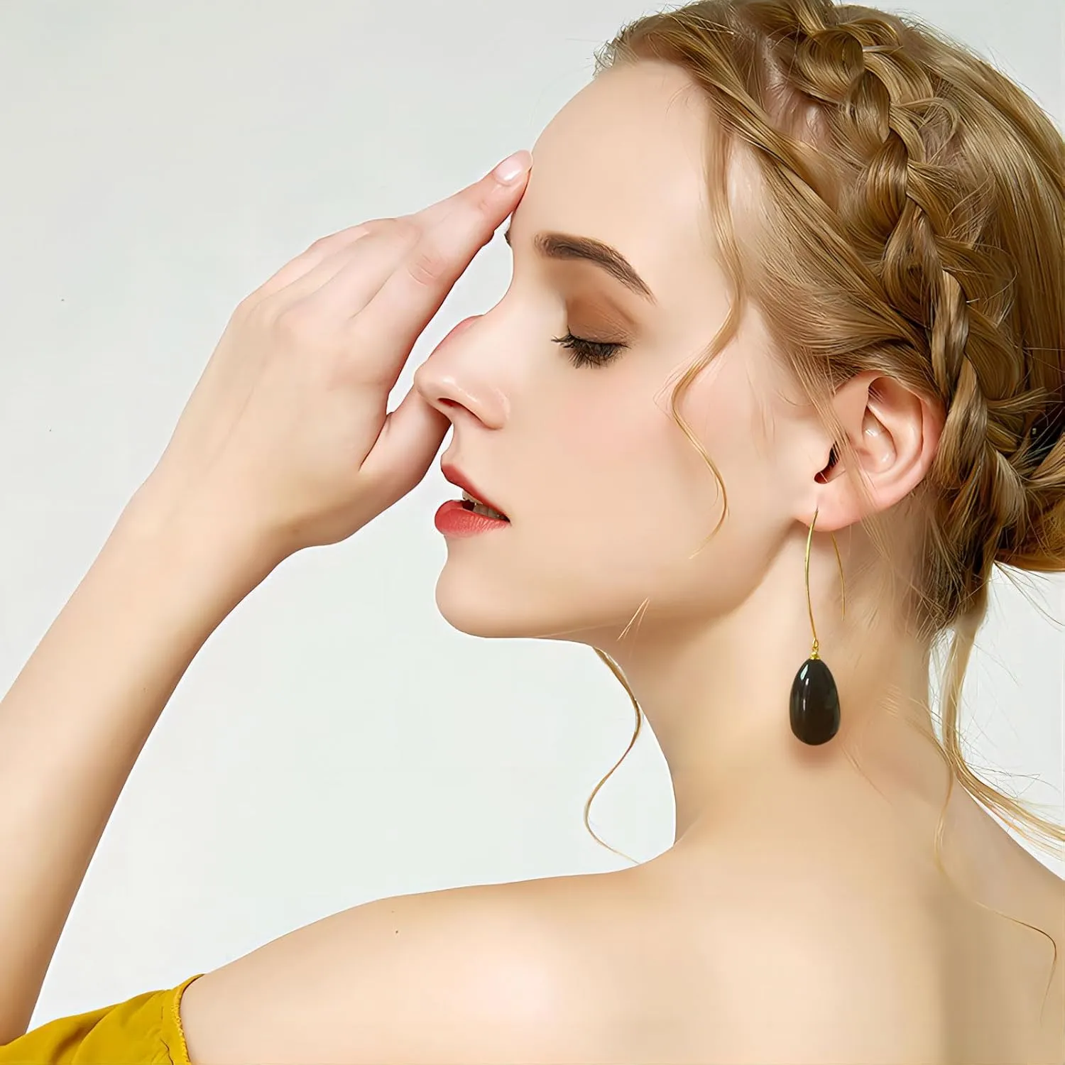 Gold Hoops Earrings for Women, 14K Gold Plated Chunky Twisted Rope Round Hoop Pearl Earring Trendy Jewelry