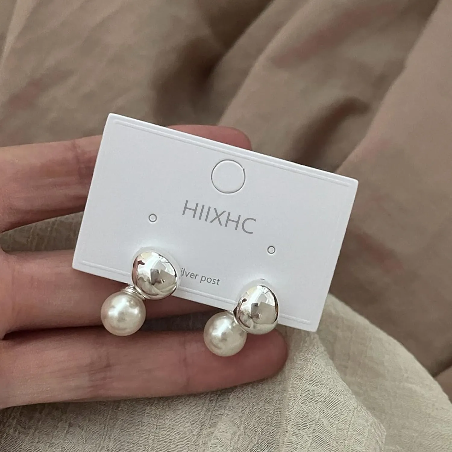 Gold Pearl Drop Earrings for Women - Simple Statement Pearl Earrings Stud Bridal Small Drop Earrings