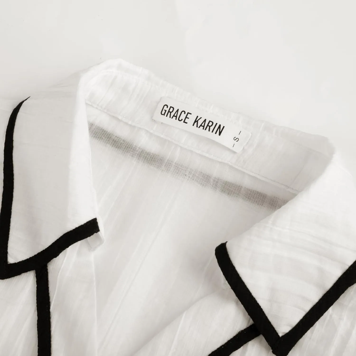 GRACE KARIN Womens Tops Contrast Color Button Down Shirt 2024 Fall Fashion Sheer Collared Work Shirt Dressy Top