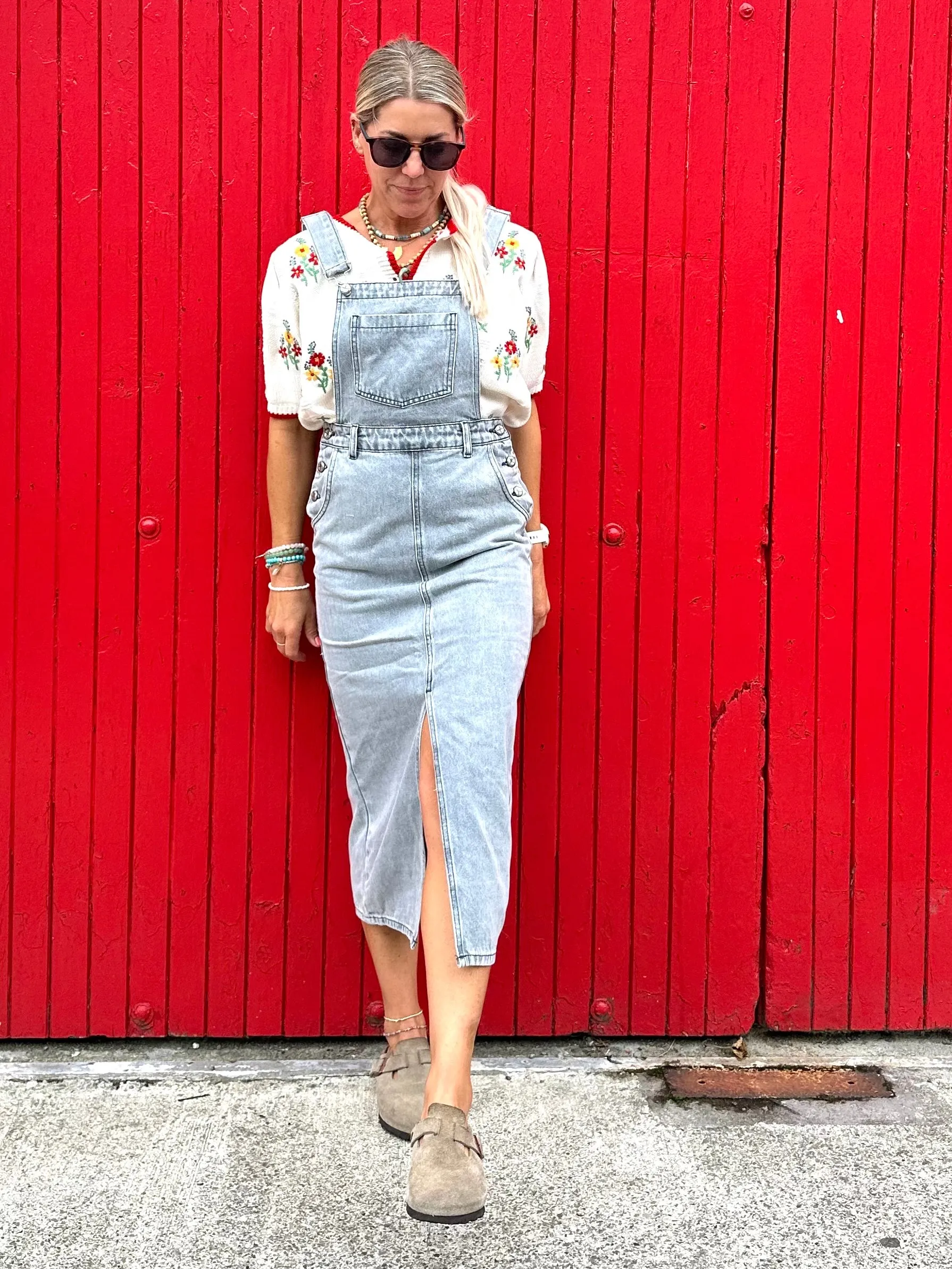Grey dress overalls