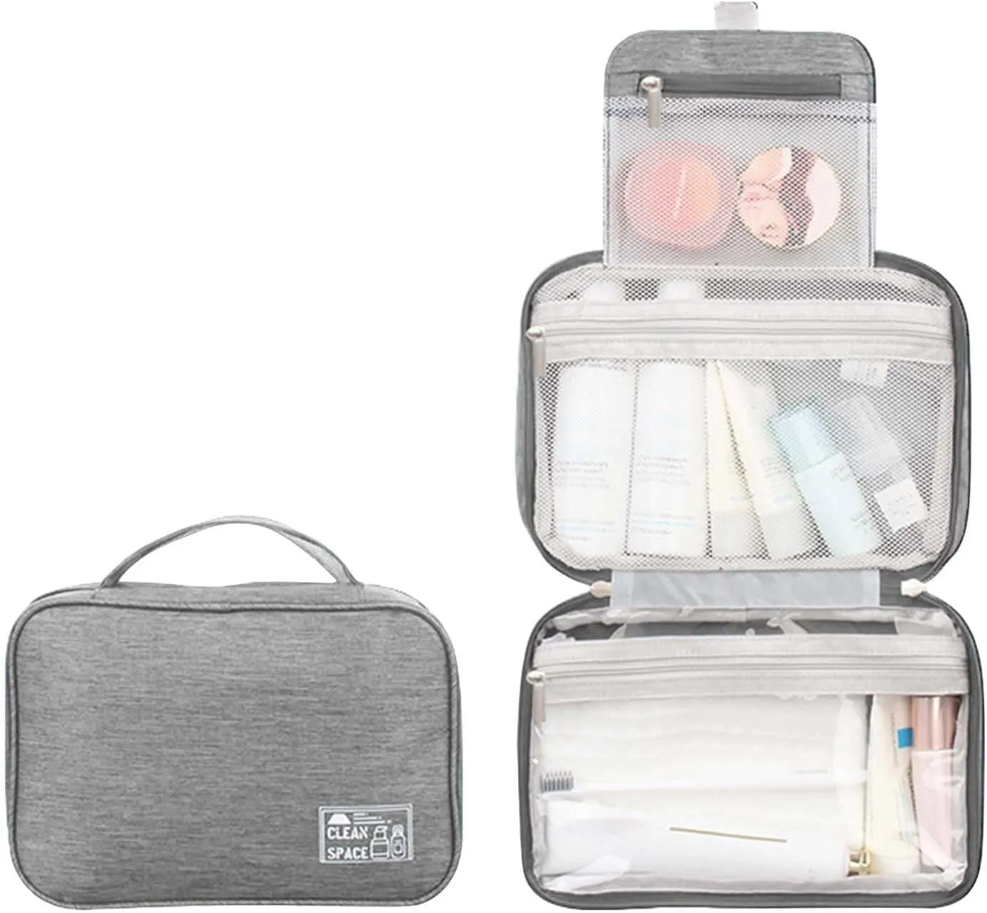Hanging Toiletry Travel Bag,10" X 6.5" Makeup Bag,Large Capacity Foldable Portable Travel Bag for Toiletries,Waterproof Cosmetic Travel Bag,Travel Essentials