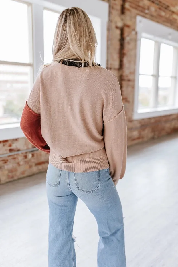 Harlow Colorblock Puff Sleeve Sweater