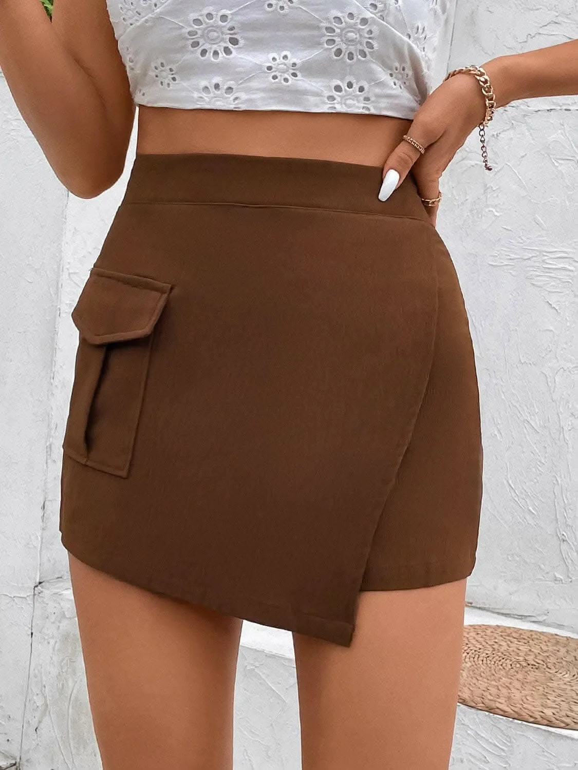 High waist pocketed shorts