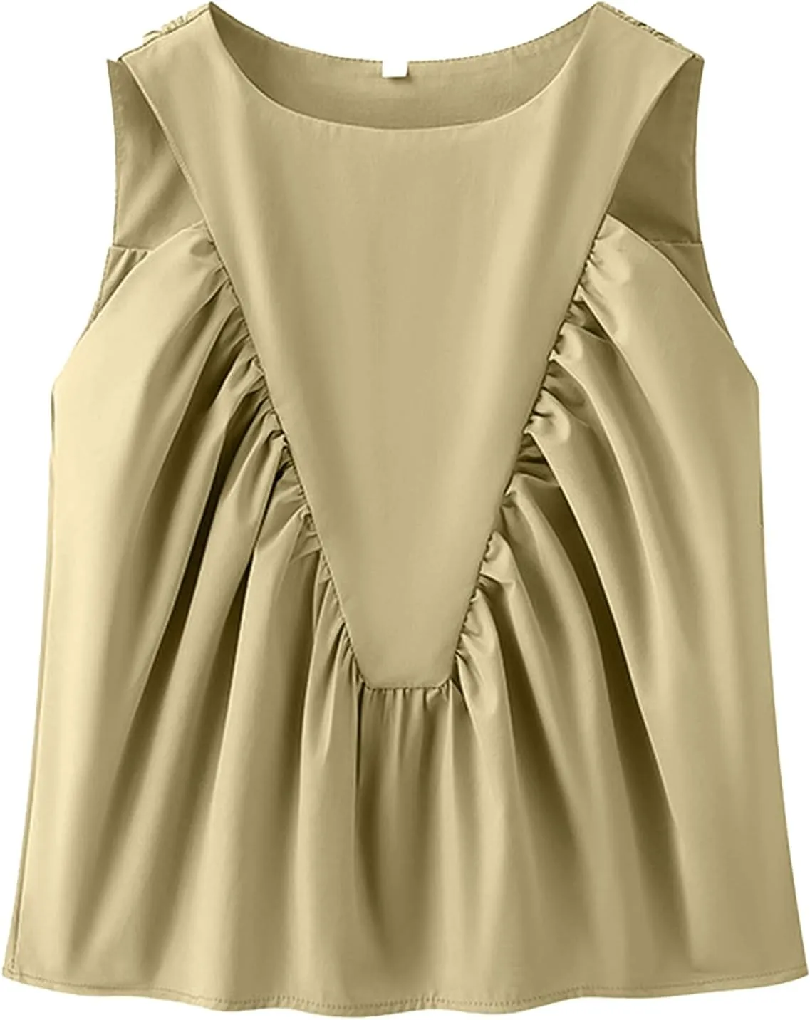 HOTIAN Peplum Sleeveless Tops for Women Babydoll Shirred Swing Tank Tops Casual Blouse Ruffled Shirts